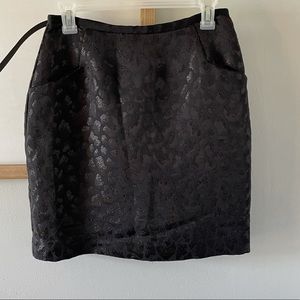 H&M Black Animal Print Shimmer Pencil Skir…